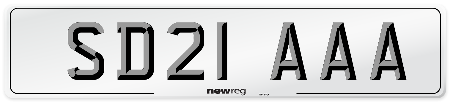 SD21 AAA Number Plate from New Reg